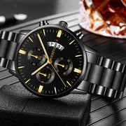 Calendar Steel Watch Men's Large Dial Quartz Watch Men's Watch