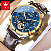 OLEVS 7088 Men Watch Luxury Brand Waterproof Skeleton Automatic Watch HD Fashion Business Men Mechanical Watch Reloj Hombre