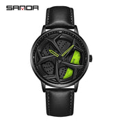 Fashion Mens Watches 360 Rotating Car Wheel Dial Luxury Wrist Watch Casual Sports Waterproof Quartz Watch Men Relogio Masculino