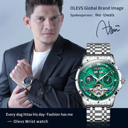 OLEVS Original Brand Men's Watches Moon Phase Starry DiskWaterproof Multifunctional Luminous Fully Automatic Mechanical Watch  ﻿