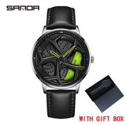 Fashion Mens Watches 360 Rotating Car Wheel Dial Luxury Wrist Watch Casual Sports Waterproof Quartz Watch Men Relogio Masculino
