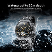 OELVS 6678 Men's Watches Luxury Original Automatic Mechanical Tourbillon Watch for Man Waterproof Luminous Date Week Moon Phase