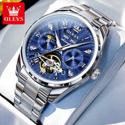 OLEVS 7028 Men's Watches Top Luxury Brand  Automatic Mechanical Business Wristwatch Waterproof  Chronograph Luxury Reloj Hombre