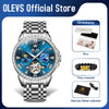 OLEVS 6712 Mens Watch Original Brand Moon Phase Automatic Mechanical Watch Moon Phase Waterproof Watch For Men Starry Dial Reloj