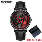 SANDA Men Spray Rotate Watch Chic Hot Sell Sports 360 Rotating Car Wheel Watches For Men Waterproof Quartz Cool Watch El reloj
