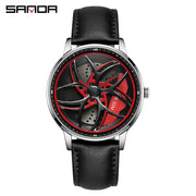 SANDA Men Spray Rotate Watch Chic Hot Sell Sports 360 Rotating Car Wheel Watches For Men Waterproof Quartz Cool Watch El reloj