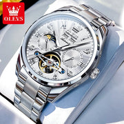 OLEVS 7028 Men's Watches Top Luxury Brand  Automatic Mechanical Business Wristwatch Waterproof  Chronograph Luxury Reloj Hombre