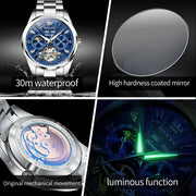 OLEVS 7028 Men's Watches Top Luxury Brand  Automatic Mechanical Business Wristwatch Waterproof  Chronograph Luxury Reloj Hombre