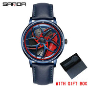 SANDA Men Spray Rotate Watch Chic Hot Sell Sports 360 Rotating Car Wheel Watches For Men Waterproof Quartz Cool Watch El reloj