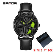 Fashion Mens Watches 360 Rotating Car Wheel Dial Luxury Wrist Watch Casual Sports Waterproof Quartz Watch Men Relogio Masculino