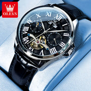 OLEVS 7013 Mens Watch Original Waterproof Multifunctional Luminous Automatic Mechanical Watch Moon Phase Watches Luxury Men