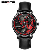 SANDA Men Spray Rotate Watch Chic Hot Sell Sports 360 Rotating Car Wheel Watches For Men Waterproof Quartz Cool Watch El reloj