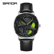 Fashion Mens Watches 360 Rotating Car Wheel Dial Luxury Wrist Watch Casual Sports Waterproof Quartz Watch Men Relogio Masculino