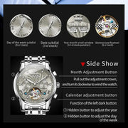OLEVS 7088 Men Watch Luxury Brand Waterproof Skeleton Automatic Watch HD Fashion Business Men Mechanical Watch Reloj Hombre