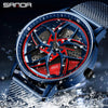 SANDA Men Spray Rotate Watch Chic Hot Sell Sports 360 Rotating Car Wheel Watches For Men Waterproof Quartz Cool Watch El reloj