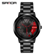 SANDA Fashion Rim Watch Hub Custom Design Sports Car Rim Sports Watch Waterproof Creative 2021 Male Watch Mens Wheel Wristwatch