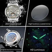 OLEVS 7088 Men Watch Luxury Brand Waterproof Skeleton Automatic Watch HD Fashion Business Men Mechanical Watch Reloj Hombre
