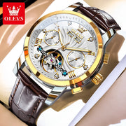 OLEVS 7088 Men Watch Luxury Brand Waterproof Skeleton Automatic Watch HD Fashion Business Men Mechanical Watch Reloj Hombre
