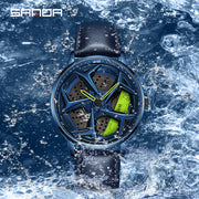 Fashion Mens Watches 360 Rotating Car Wheel Dial Luxury Wrist Watch Casual Sports Waterproof Quartz Watch Men Relogio Masculino
