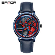 SANDA Men Spray Rotate Watch Chic Hot Sell Sports 360 Rotating Car Wheel Watches For Men Waterproof Quartz Cool Watch El reloj