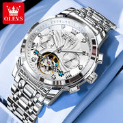 OLEVS 7088 Men Watch Luxury Brand Waterproof Skeleton Automatic Watch HD Fashion Business Men Mechanical Watch Reloj Hombre