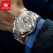 OLEVS 7088 Men Watch Luxury Brand Waterproof Skeleton Automatic Watch HD Fashion Business Men Mechanical Watch Reloj Hombre
