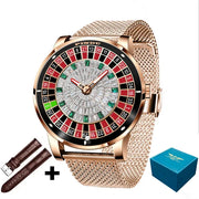 PINDU Design Mechanical Watch NH35 Movement Arabic numerals Rotating Dial Roulette Automatic Watch Diamond Luminous Hands P6616