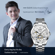 OLEVS 7028 Men's Watches Top Luxury Brand  Automatic Mechanical Business Wristwatch Waterproof  Chronograph Luxury Reloj Hombre