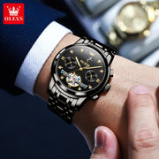 OELVS 6678 Men's Watches Luxury Original Automatic Mechanical Tourbillon Watch for Man Waterproof Luminous Date Week Moon Phase