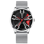 Locomotive Watch Men's  Wheel Three-dimensional Hollow Car